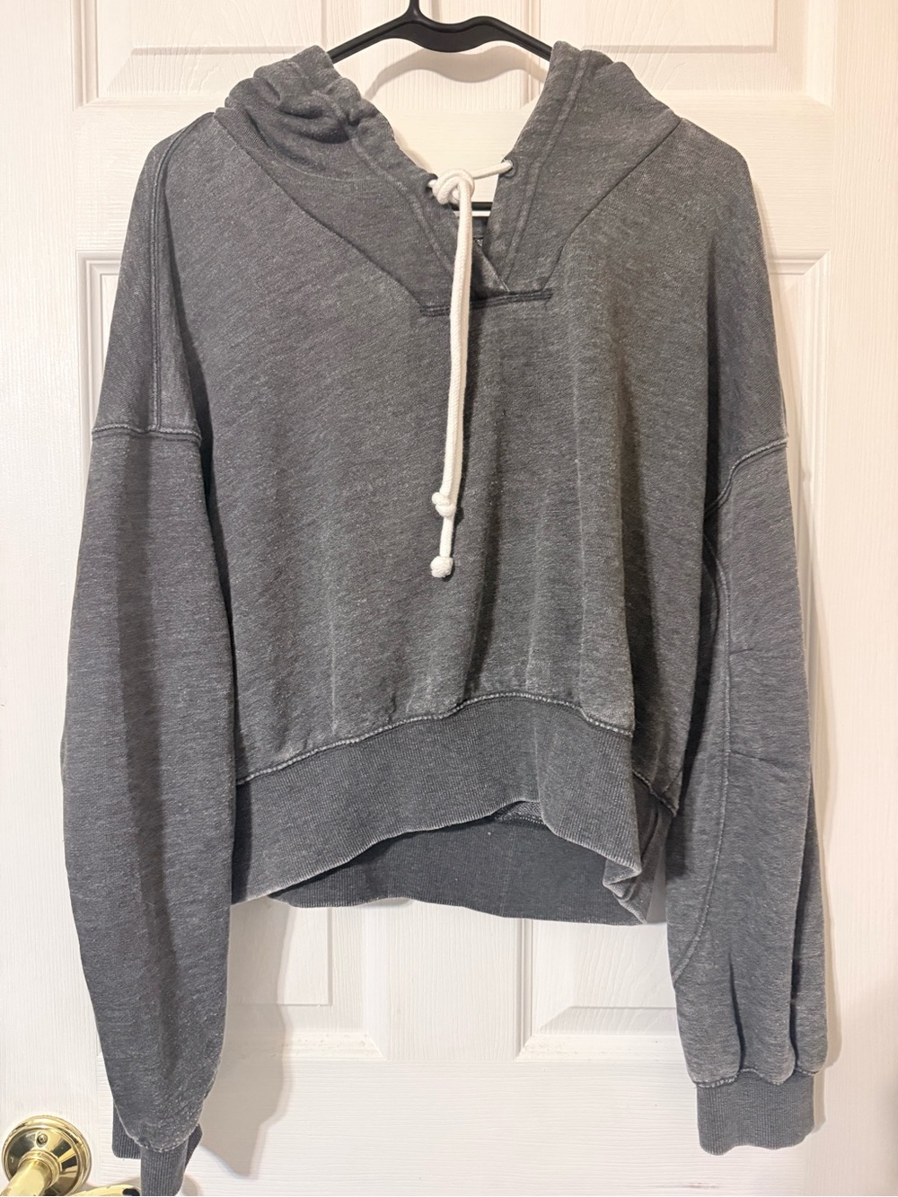 FP Movement by Free People Washed Charcoal Cropped Hoodie